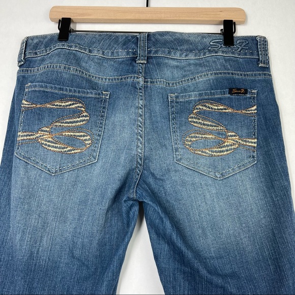 Seven7 Flat Front Women’s Denim Cropped Pants Size 12 - Picture 5 of 7